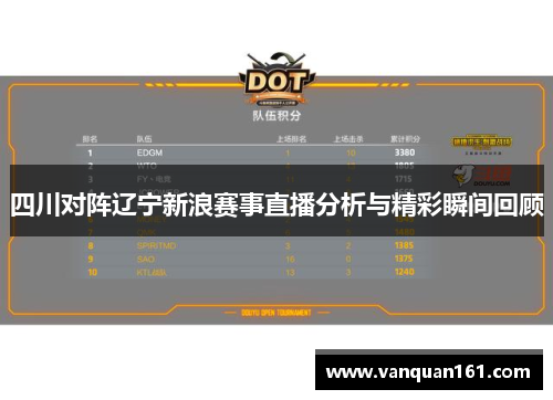 四川对阵辽宁新浪赛事直播分析与精彩瞬间回顾